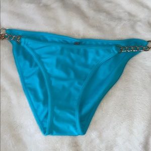 Bright blue bikini bottoms